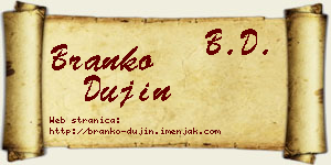 Branko Dujin vizit kartica